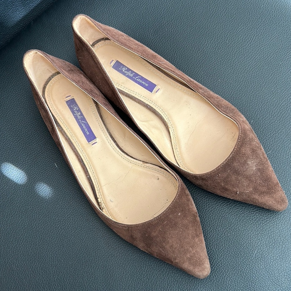 Ralph Lauren Collection Purple Label Suede Flats